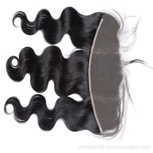 13x4 Lace Frontal Body Wave Closure 100% Peruvian Remy Hair Ear To Ear Natural Hairline With Baby Hair